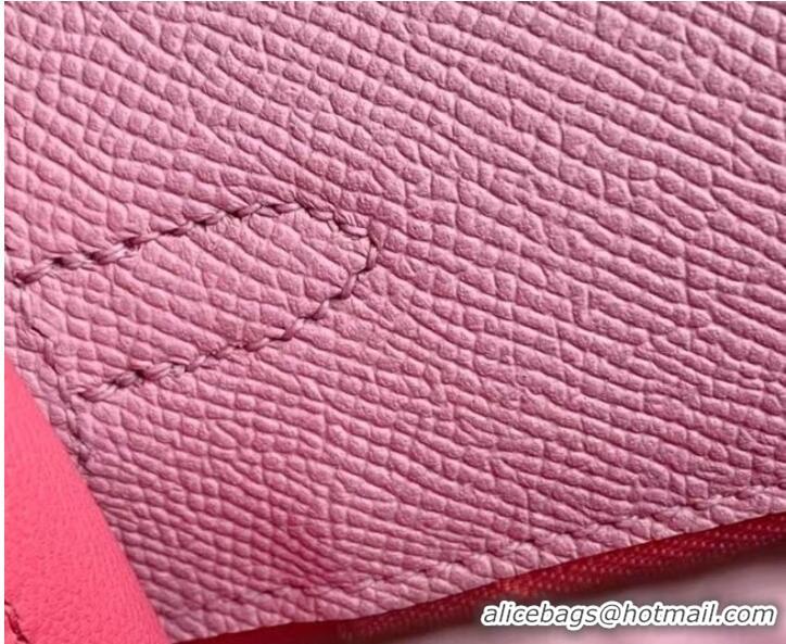 New Stylish  Hermes Original Epsom Leather KEL2578 pink&rose