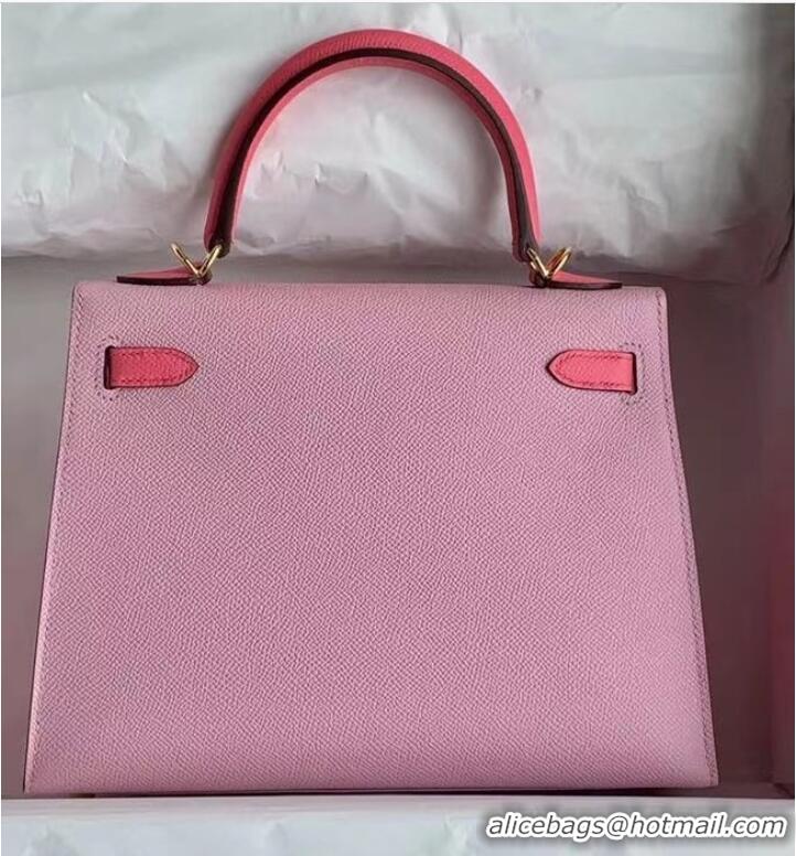 New Stylish  Hermes Original Epsom Leather KEL2578 pink&rose