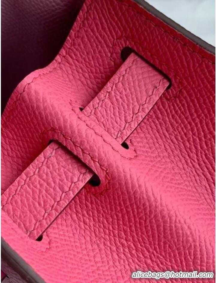 New Stylish  Hermes Original Epsom Leather KEL2578 pink&rose