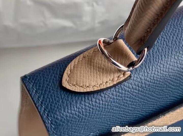 New Release Creation Hermes Original Epsom Leather KEL2578 blue&grey