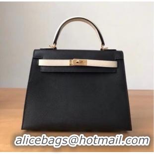 New Product Hermes Original Epsom Leather KEL2578 black&cream