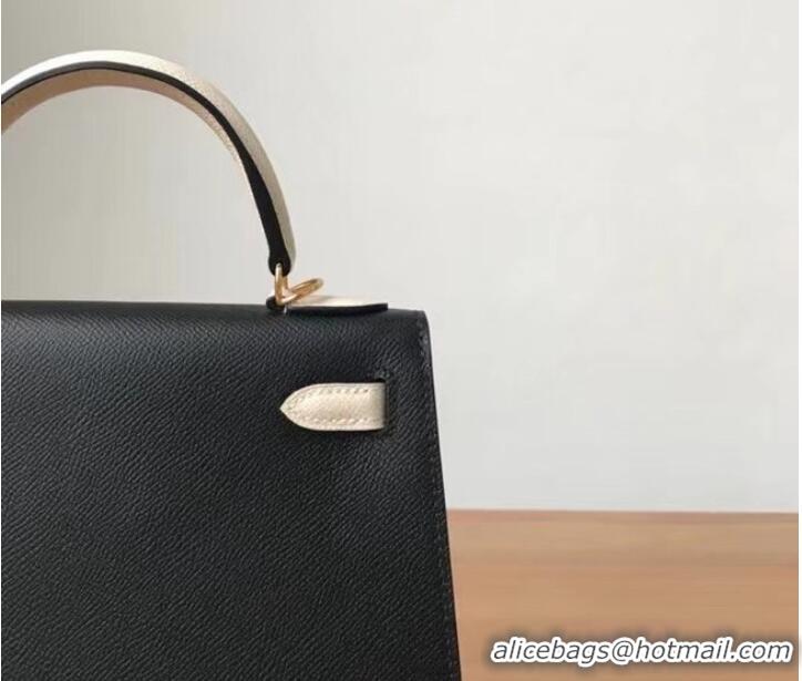 New Product Hermes Original Epsom Leather KEL2578 black&cream