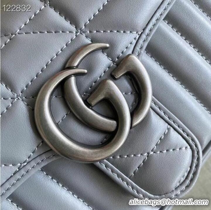 Pretty Style Gucci GG Marmont matelasse mini bag 446744 grey