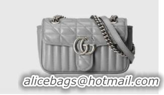 Pretty Style Gucci GG Marmont matelasse mini bag 446744 grey