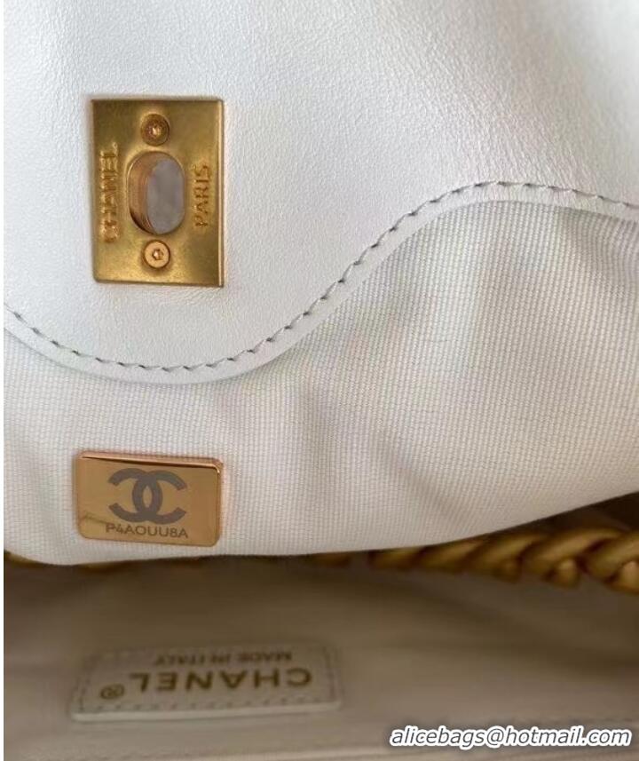 Shop Duplicate Chanel leather Shoulder Bag AS2844 white