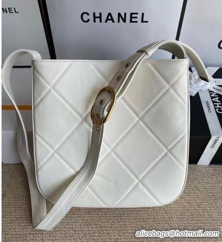 Shop Duplicate Chanel leather Shoulder Bag AS2844 white