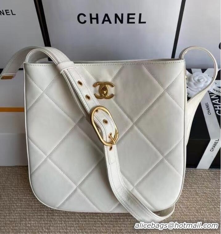 Shop Duplicate Chanel leather Shoulder Bag AS2844 white