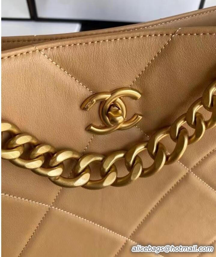 Spot Bulk Chanel leather Shoulder Bag AS2844 Apricot