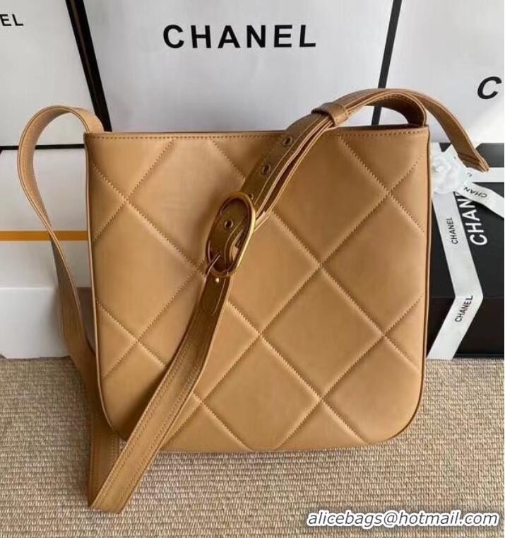 Spot Bulk Chanel leather Shoulder Bag AS2844 Apricot