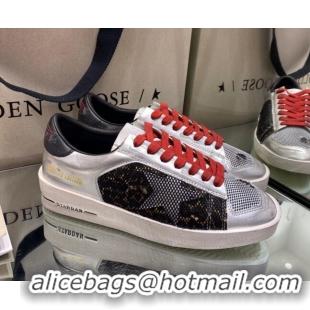 Good Product Golden Goose Stardan Sneakers in Black Mesh and Silver Leather 1027076