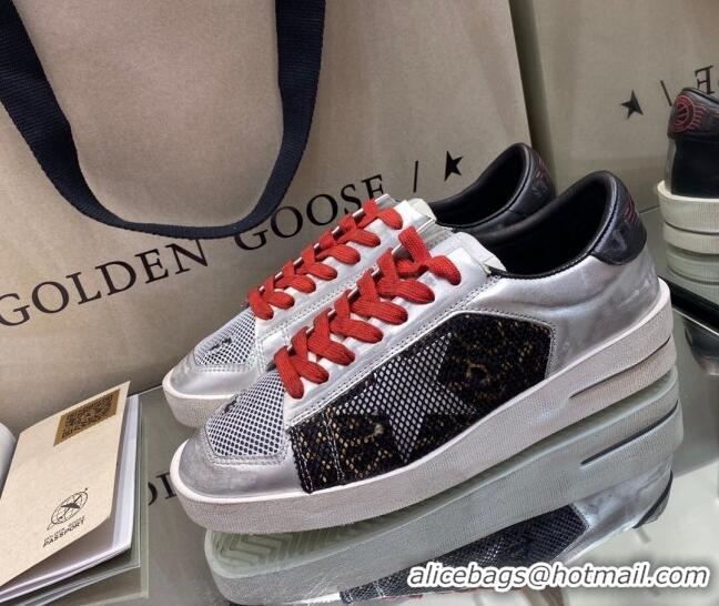 Good Product Golden Goose Stardan Sneakers in Black Mesh and Silver Leather 1027076