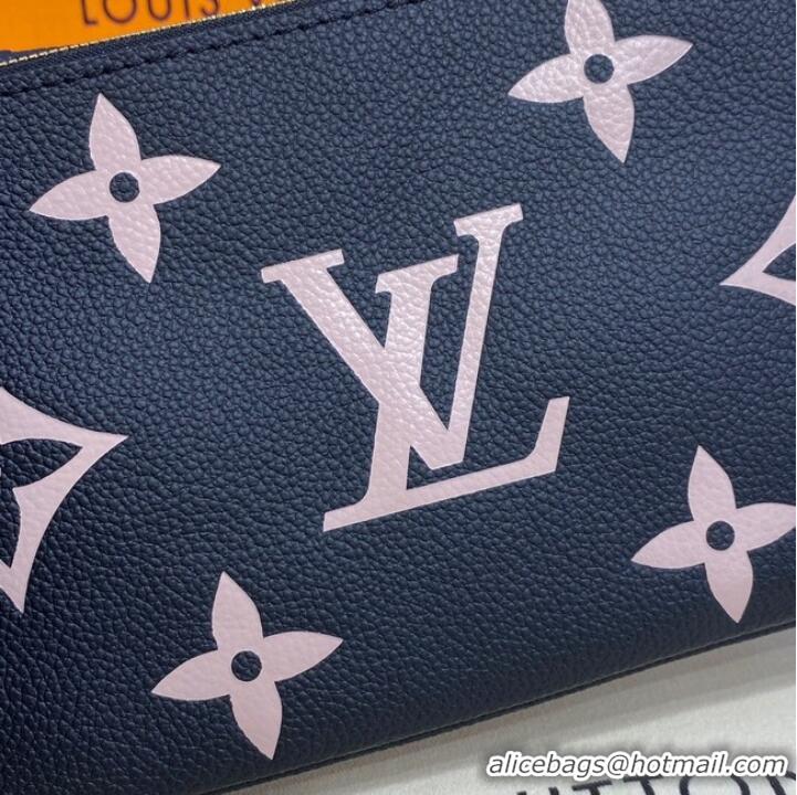 Buy Cheapest Louis vuitton Monogram Empreinte DOUBLE ZIP POCHETTE M80084 Black&Beige