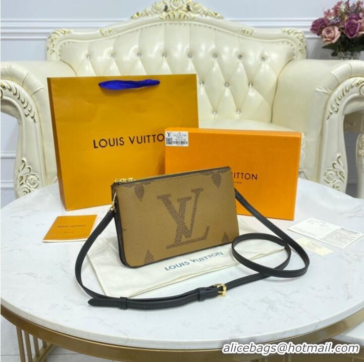 Buy Classic Louis vuitton Canvas DOUBLE ZIP POCHETTE M80084 brown