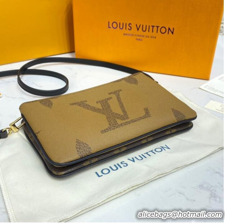 Buy Classic Louis vuitton Canvas DOUBLE ZIP POCHETTE M80084 brown