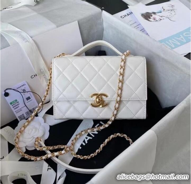 Buy Discount Chanel leather Shoulder Bag AS2796 white