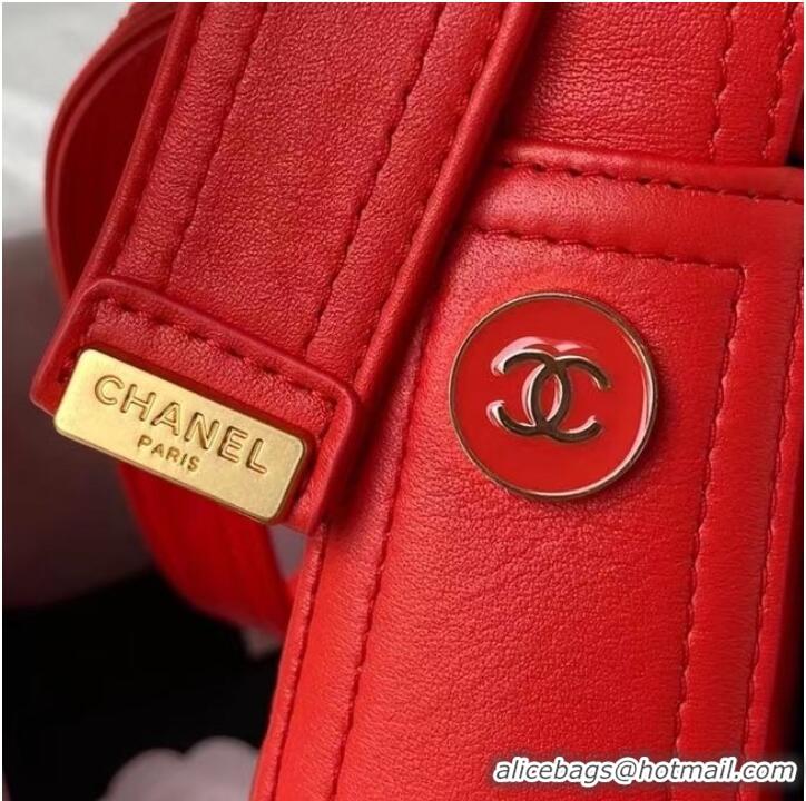 Buy Inexpensive Chanel leather Shoulder Bag AS2842 red