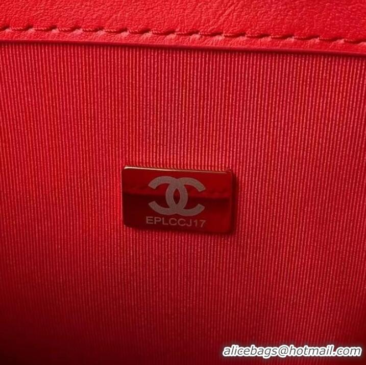 Buy Inexpensive Chanel leather Shoulder Bag AS2842 red