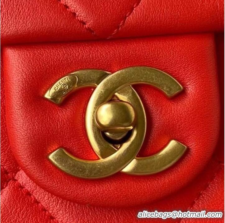 Buy Inexpensive Chanel leather Shoulder Bag AS2842 red