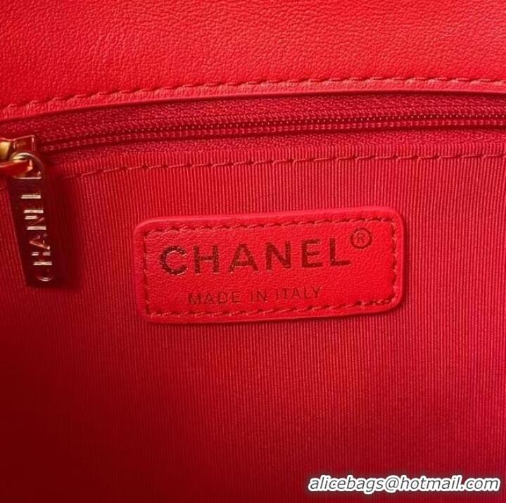 Buy Inexpensive Chanel leather Shoulder Bag AS2842 red