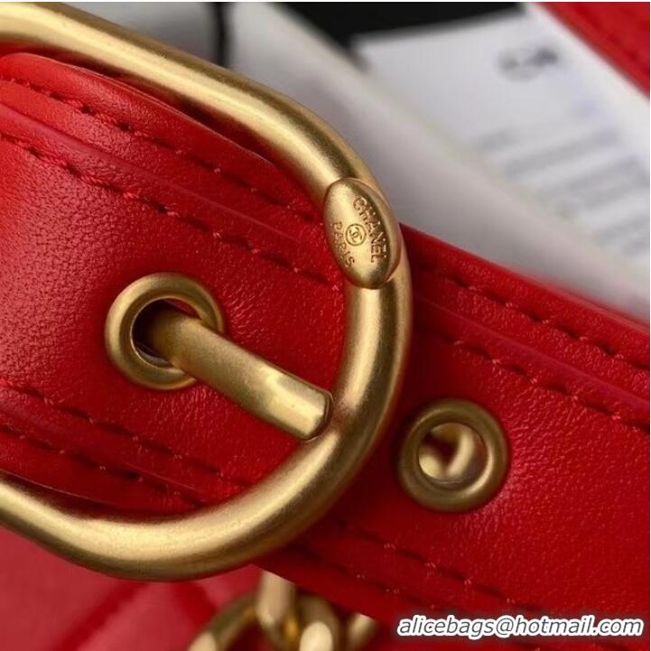 Buy Inexpensive Chanel leather Shoulder Bag AS2842 red