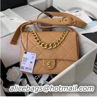 Famous Brand Chanel leather Shoulder Bag AS2842 Apricot