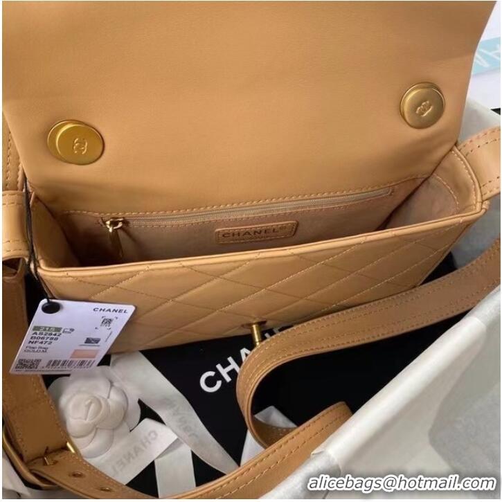 Famous Brand Chanel leather Shoulder Bag AS2842 Apricot