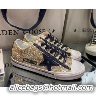 Top Quality Golden Goose V-Star Sneakers In Gold Glitter 1029054