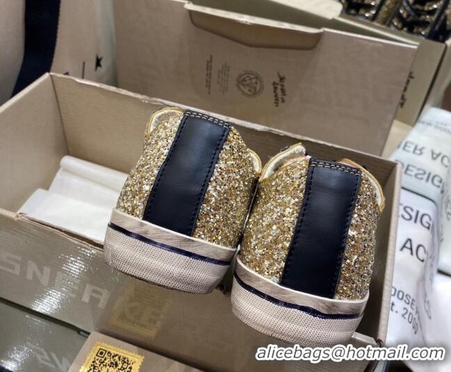 Top Quality Golden Goose V-Star Sneakers In Gold Glitter 1029054