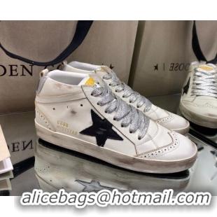 Good Quality Golden Goose Mid-Star Sneakers With Laminated Heel Tab and Glittery Laces 1029055