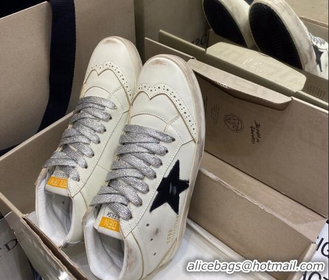 Good Quality Golden Goose Mid-Star Sneakers With Laminated Heel Tab and Glittery Laces 1029055