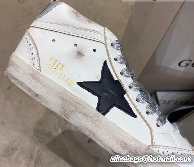 Good Quality Golden Goose Mid-Star Sneakers With Laminated Heel Tab and Glittery Laces 1029055