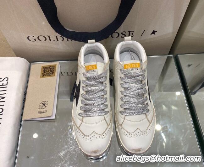 Good Quality Golden Goose Mid-Star Sneakers With Laminated Heel Tab and Glittery Laces 1029055