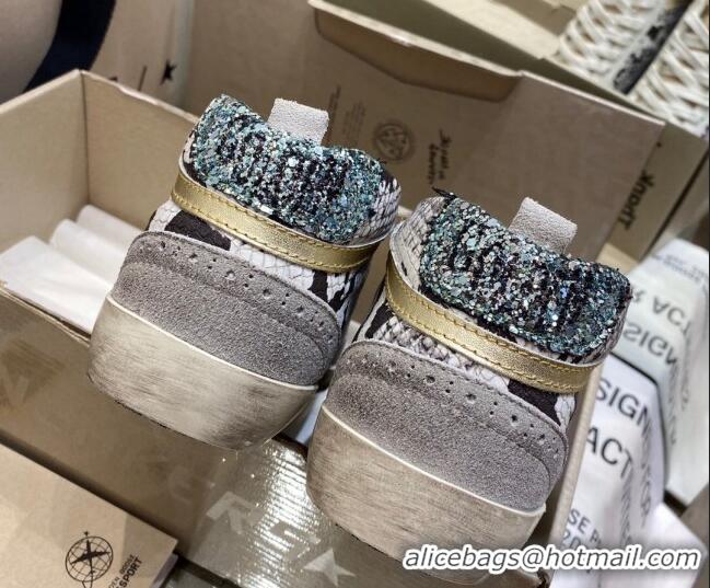 Top Design Golden Goose Mid-Star Sneakers in Snake-print Leather and Lavender Star 1029057