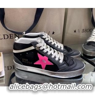 Pretty Style Golden Goose Mid-Star Sneakers in Black Suede with Rosy Star 1029058