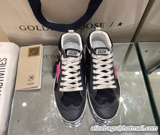 Pretty Style Golden Goose Mid-Star Sneakers in Black Suede with Rosy Star 1029058