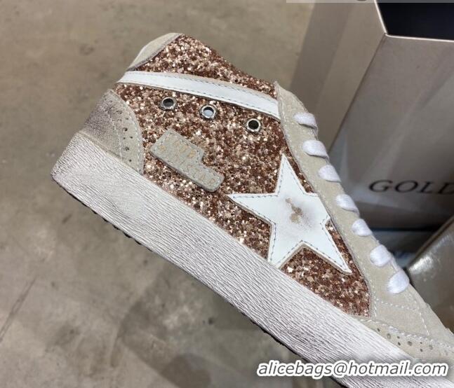 Unique Style Golden Goose Mid-Star Sneakers in Pink-gold Glitter 1029061