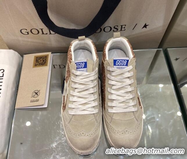 Unique Style Golden Goose Mid-Star Sneakers in Pink-gold Glitter 1029061