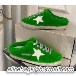 Purchase Golden Goose Super-Star Sequins & Shearling Sneakers Mules Green 1029063