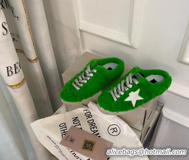 Purchase Golden Goose Super-Star Sequins & Shearling Sneakers Mules Green 1029063