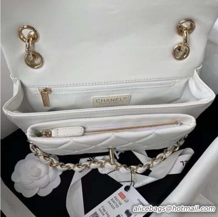 Low Cost Chanel leather Shoulder Bag AS2798 white