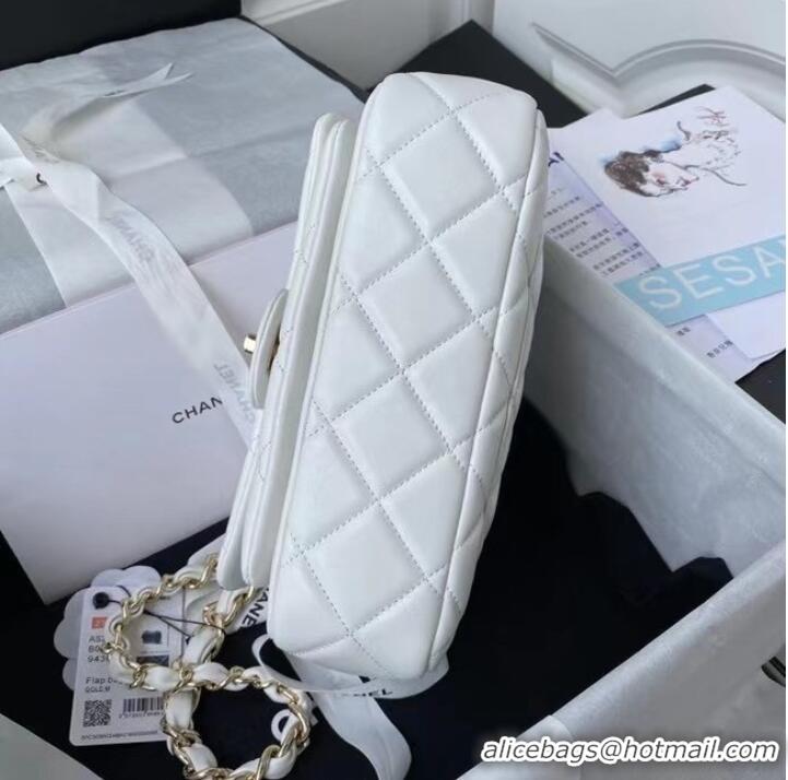 Low Cost Chanel leather Shoulder Bag AS2798 white