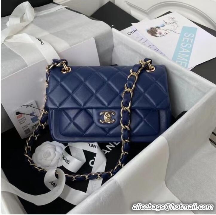 Fashion Wholesale Chanel leather Shoulder Bag AS2798 blue