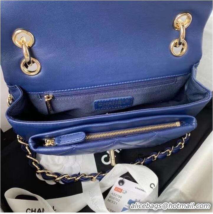 Fashion Wholesale Chanel leather Shoulder Bag AS2798 blue