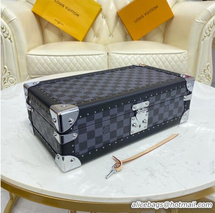 Best Product Louis Vuitton Damier Graphite canvas 8 WATCH CASE M47641 blue