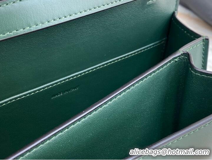 Luxury Discount Celine Classic Box Teen Flap Bag Original Calfskin Leather 3379 Dark Green