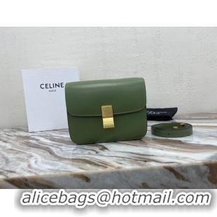 Good Product Celine Classic Box Teen Flap Bag Original Calfskin Leather 3379 Green