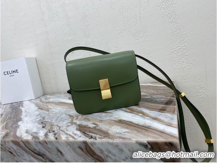 Good Product Celine Classic Box Teen Flap Bag Original Calfskin Leather 3379 Green