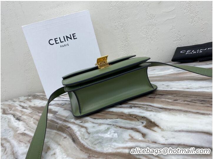 Good Product Celine Classic Box Teen Flap Bag Original Calfskin Leather 3379 Green