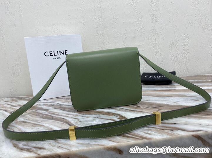 Good Product Celine Classic Box Teen Flap Bag Original Calfskin Leather 3379 Green