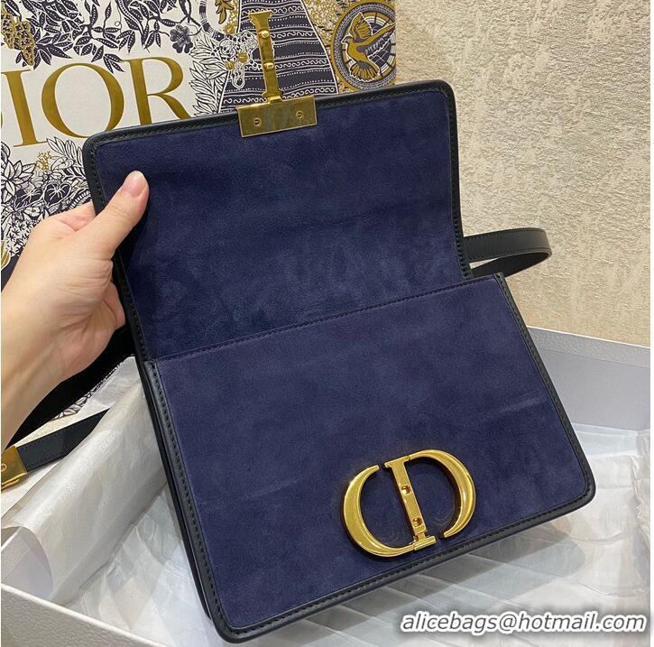 Best Product Dior 30 MONTAIGNE BAG Frosted Calfskin C9268 Dark blue